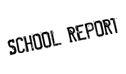 School Report rubber stamp. Grunge design with dust scratches. Effects can be easily removed for a clean, crisp look. Color is easily changed.