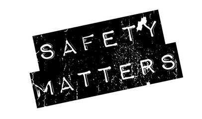 Safety Matters rubber stamp. Grunge design with dust scratches. Effects can be easily removed for a clean, crisp look. Color is easily changed.