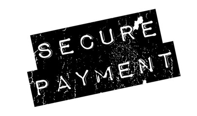 Secure Payment rubber stamp. Grunge design with dust scratches. Effects can be easily removed for a clean, crisp look. Color is easily changed.