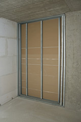 Construction site, drywall installation