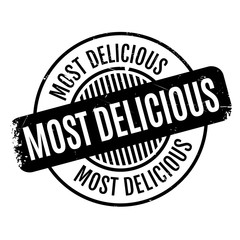 Most Delicious rubber stamp. Grunge design with dust scratches. Effects can be easily removed for a clean, crisp look. Color is easily changed.