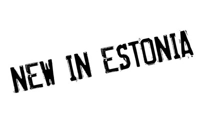 New In Estonia rubber stamp. Grunge design with dust scratches. Effects can be easily removed for a clean, crisp look. Color is easily changed.