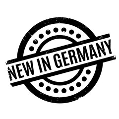 New In Germany rubber stamp. Grunge design with dust scratches. Effects can be easily removed for a clean, crisp look. Color is easily changed.