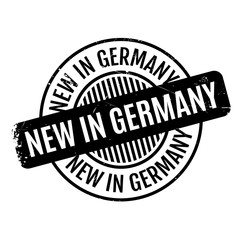 New In Germany rubber stamp. Grunge design with dust scratches. Effects can be easily removed for a clean, crisp look. Color is easily changed.