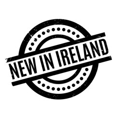 New In Ireland rubber stamp. Grunge design with dust scratches. Effects can be easily removed for a clean, crisp look. Color is easily changed.