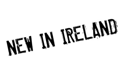 New In Ireland rubber stamp. Grunge design with dust scratches. Effects can be easily removed for a clean, crisp look. Color is easily changed.