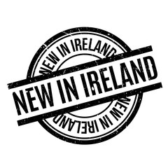 New In Ireland rubber stamp. Grunge design with dust scratches. Effects can be easily removed for a clean, crisp look. Color is easily changed.