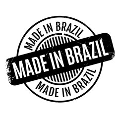 Made In Brazil rubber stamp. Grunge design with dust scratches. Effects can be easily removed for a clean, crisp look. Color is easily changed.
