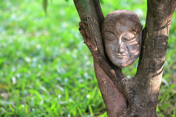 Obraz premium Bouddha. Masque. Wat Inpeng. Vientiane. Laos. / Buddha. Masq. Wat Inpeng. Vientiane. Laos. ...