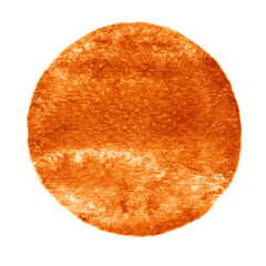 Watercolor brown circle on white background