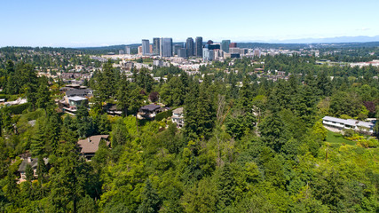Fototapeta premium Bellevue Washington City Forested Landscape View
