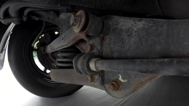Car Suspension System In Motion Driving Car Fast Motion