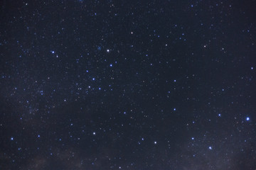 Milky way galaxy. Long exposure photograph.With grain