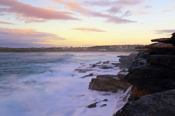 Sunrise light at Maroubra Rock Cliff