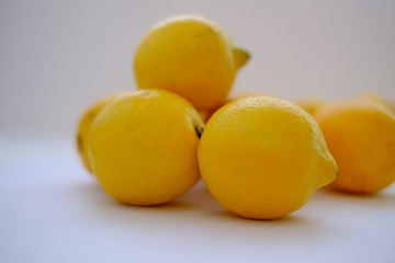 Lemons on white background