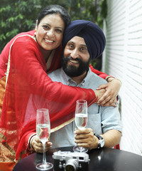 Indian Couple Dining Together Concept