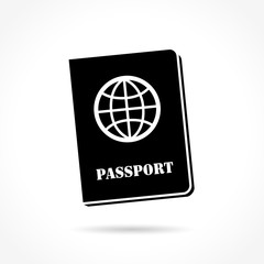 passport icon on white background