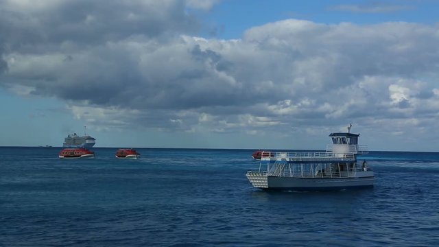 Ship is sailing near the Bahamas,Bahamas,13th of December 2016.