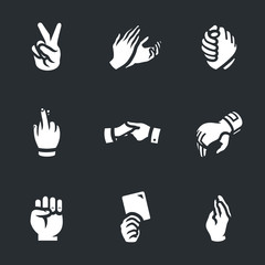 Vector Set of Hand gestures Icons.