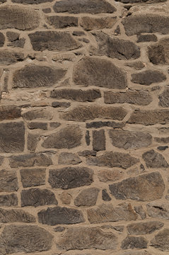 Wall masoned of basaltic rock