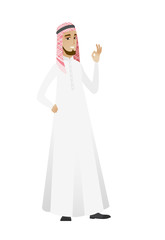 Smiling businessman showing ok sign.