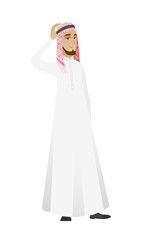 Young muslim businessman scratching his head