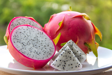 dragon fruit slice on dish