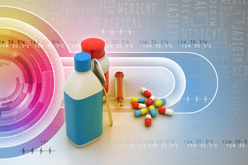 Medical bottles and pills
