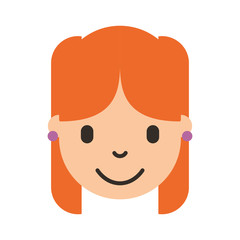 cute young girl head avatar character vector illustration design
