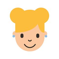 cute young girl head avatar character vector illustration design