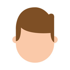young man head avatar character vector illustration design