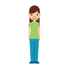 cute young girl avatar character vector illustration design