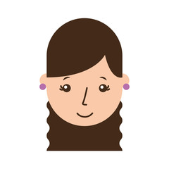 cute young girl head avatar character vector illustration design