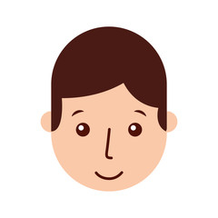 young man head avatar character vector illustration design