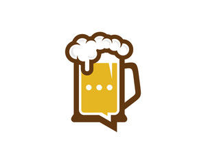 Beer Chat Icon Logo Design Element