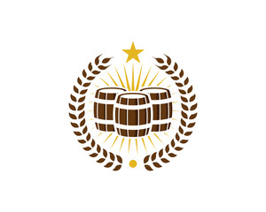 Beer Barrel Icon Logo Design Element