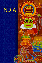 Incredible India background depicting Indian colorful culture and religion
