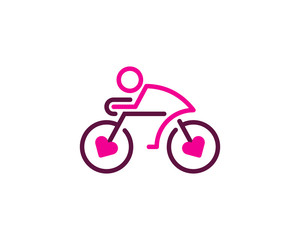Love Bike Icon Logo Design Element