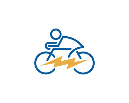 Bike Power Icon Logo Design Element
