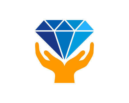 Care Diamond Icon Logo Design Element
