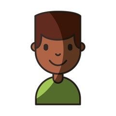 young man black avatar character vector illustration design