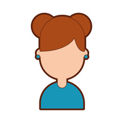 cute young girl avatar character vector illustration design