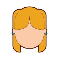 cute young girl head avatar character vector illustration design