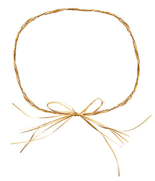 Frame with bow from raffia rope