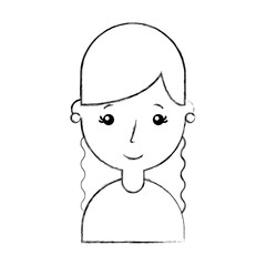 cute young girl avatar character vector illustration design