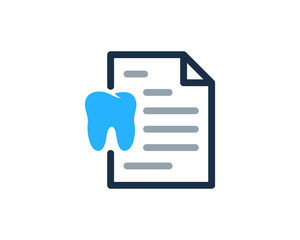 Dental File Document Icon Logo Design Element