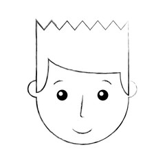 young man head avatar character vector illustration design