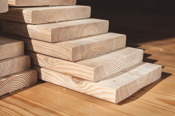 wooden plank stack