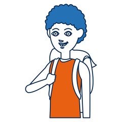 character guy young traveler standing person