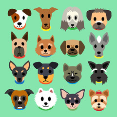 Set of vector cartoon dogs